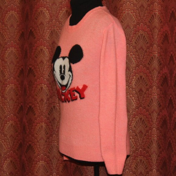 H&M L.O.G.G. Disney Mickey SUPER SOFT SWEATER Pink Coral size XS - Picture 5 of 6